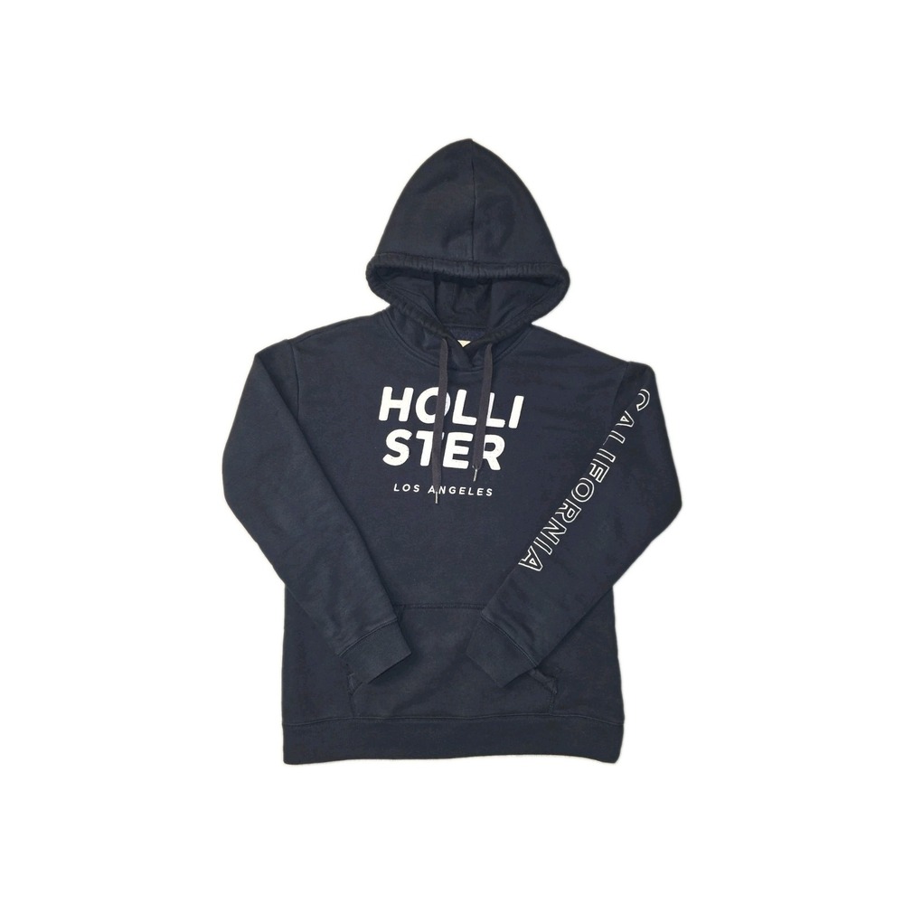 Hollister California Fleece Pullover Navy Blue Hoodie Sweatshirt Mens Size M